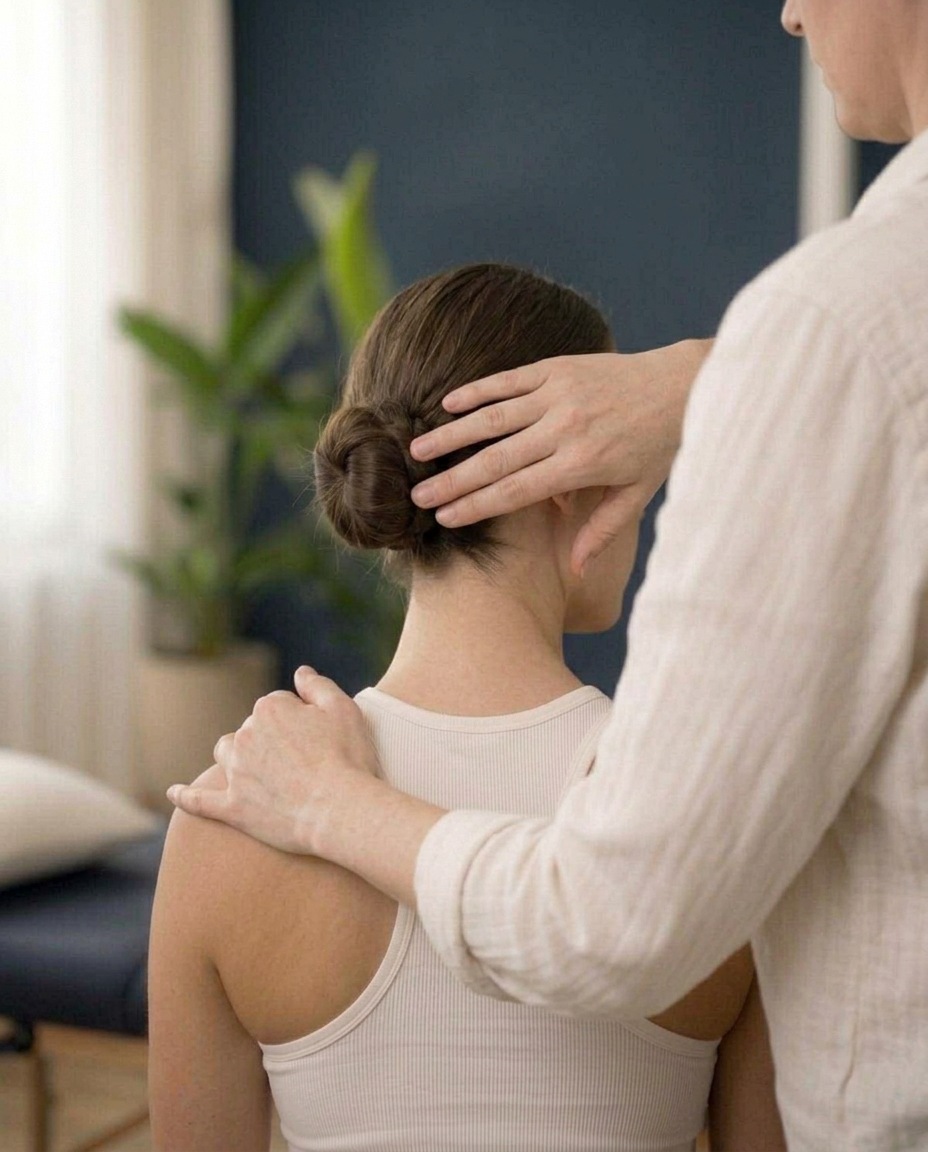 Neck pain physiotherapy assessment in Dublin — cervical rotation testing
